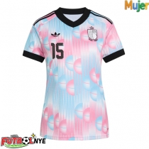 Camiseta Bélgica Thomas Meunier #15 Visitante Equipación para mujer Mundial 2026 manga corta